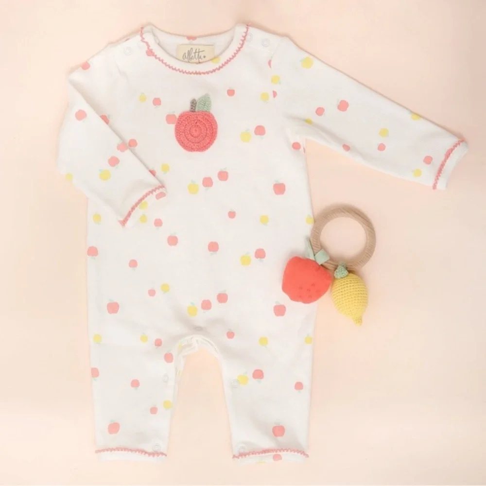 Albetta Apple Applique Babygro Romper